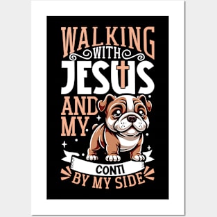 Jesus and dog - Continental Bulldog Posters and Art